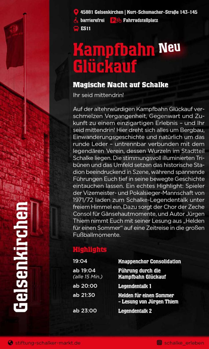 Extraschicht Programm Kampfbahn Glückauf 2025